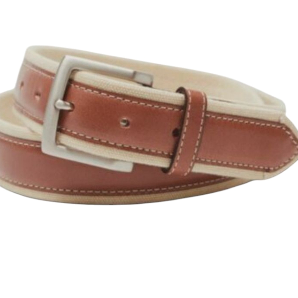 Tommy Bahama Canvas Leather Overlay Casual Belt..Size 44